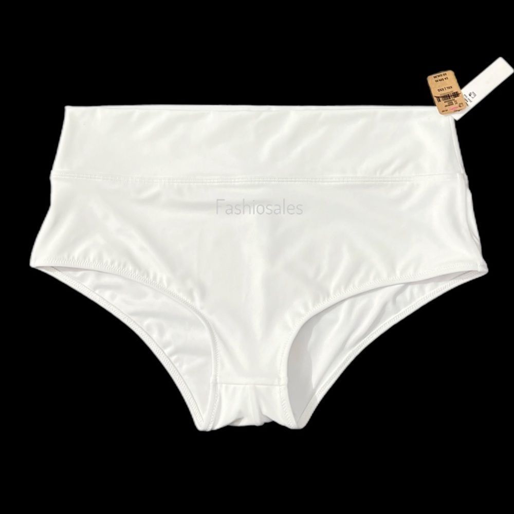 Victoria’s Secret Pink Swim High Waist Shortie Bikini Bottom Black Optic White - Picture 8 of 8